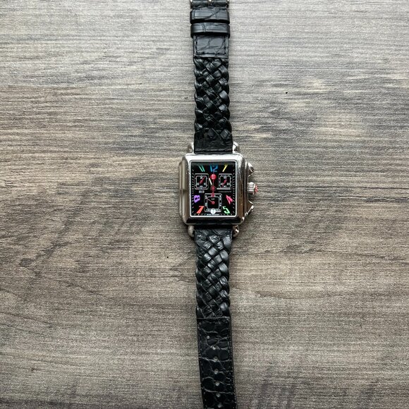 Authentic Michele Carousel Black Dial Deco Day Watch - Picture 8 of 12